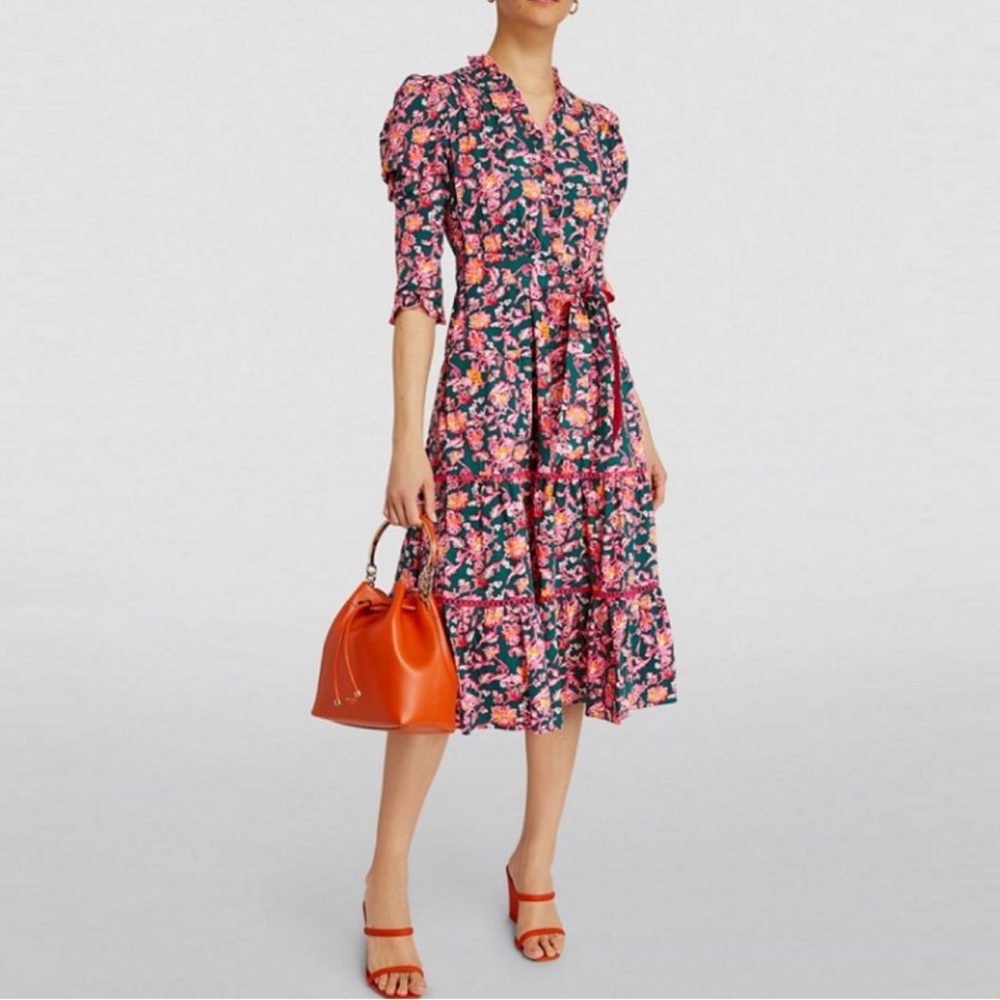 Diane von Furstenberg Floral Print Midi Length Dress Size S(6)
